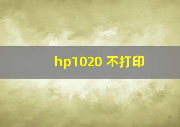 hp1020 不打印